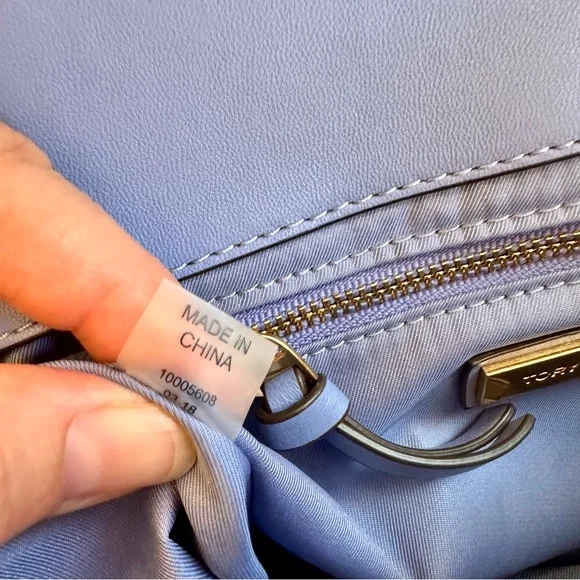 Tory Burch Fleming periwinkle small leather convertible crossbody bag lotus blue - Picture 14 of 16